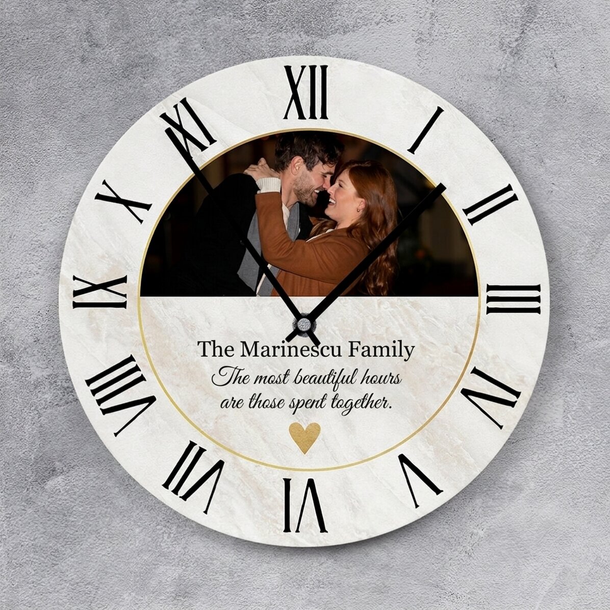 Personalised clock with a photo and text - Golden time