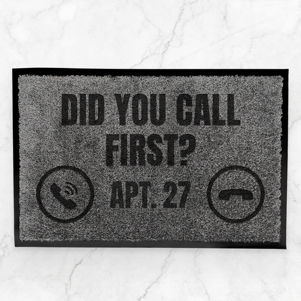 Customised indoor doormat with text - Did you ring first?
