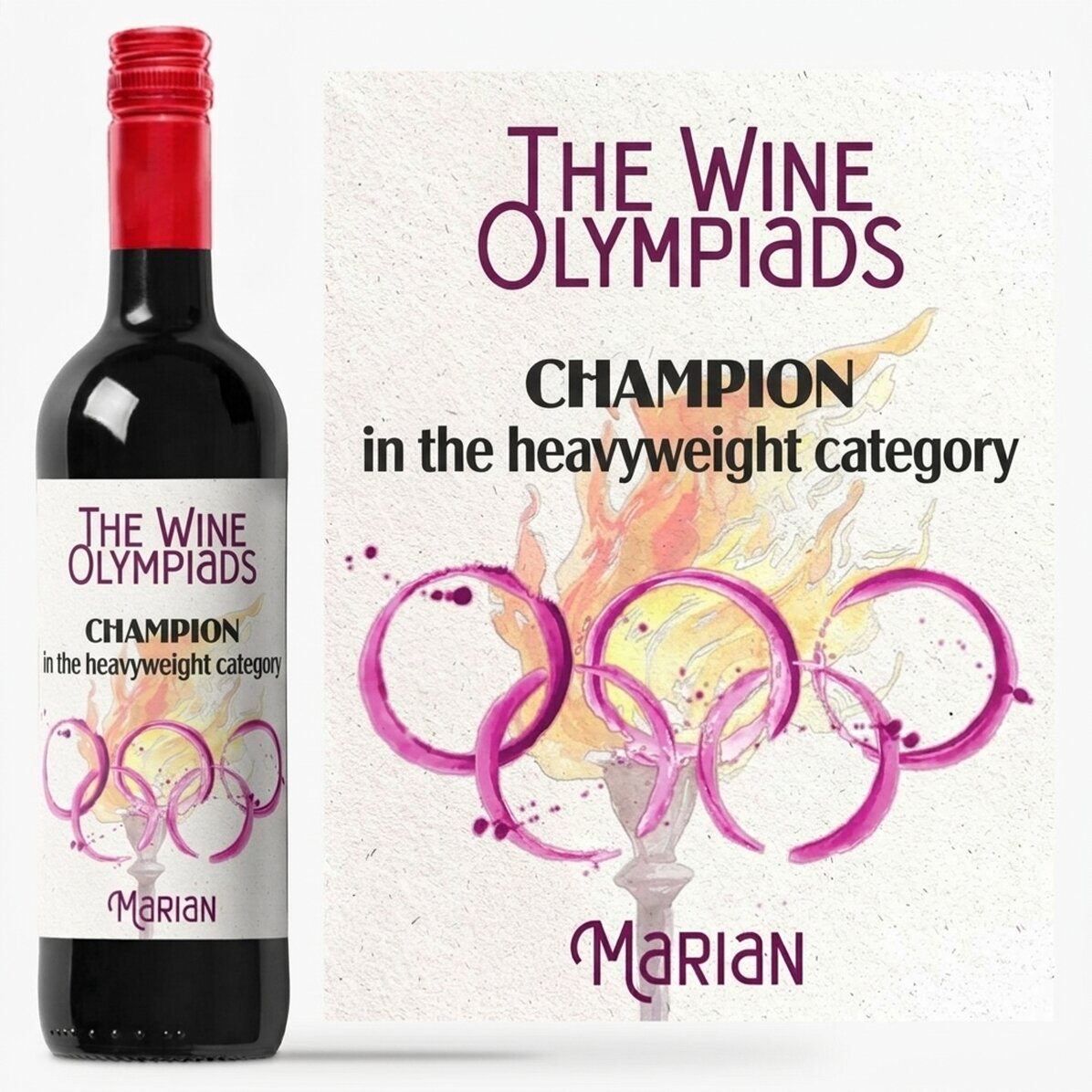 Personalised wine with text - Wine Olympics