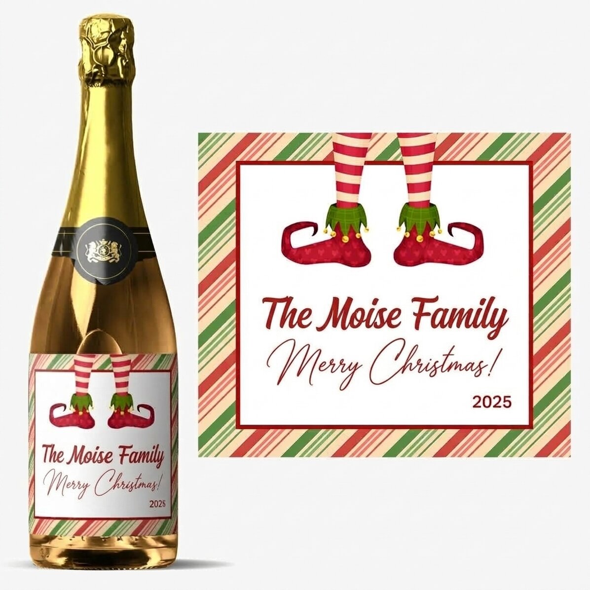 Personalised sparkling wine with text - Elf
