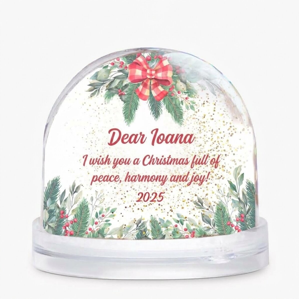 Personalised desk globe with message and photo - Merry Christmas