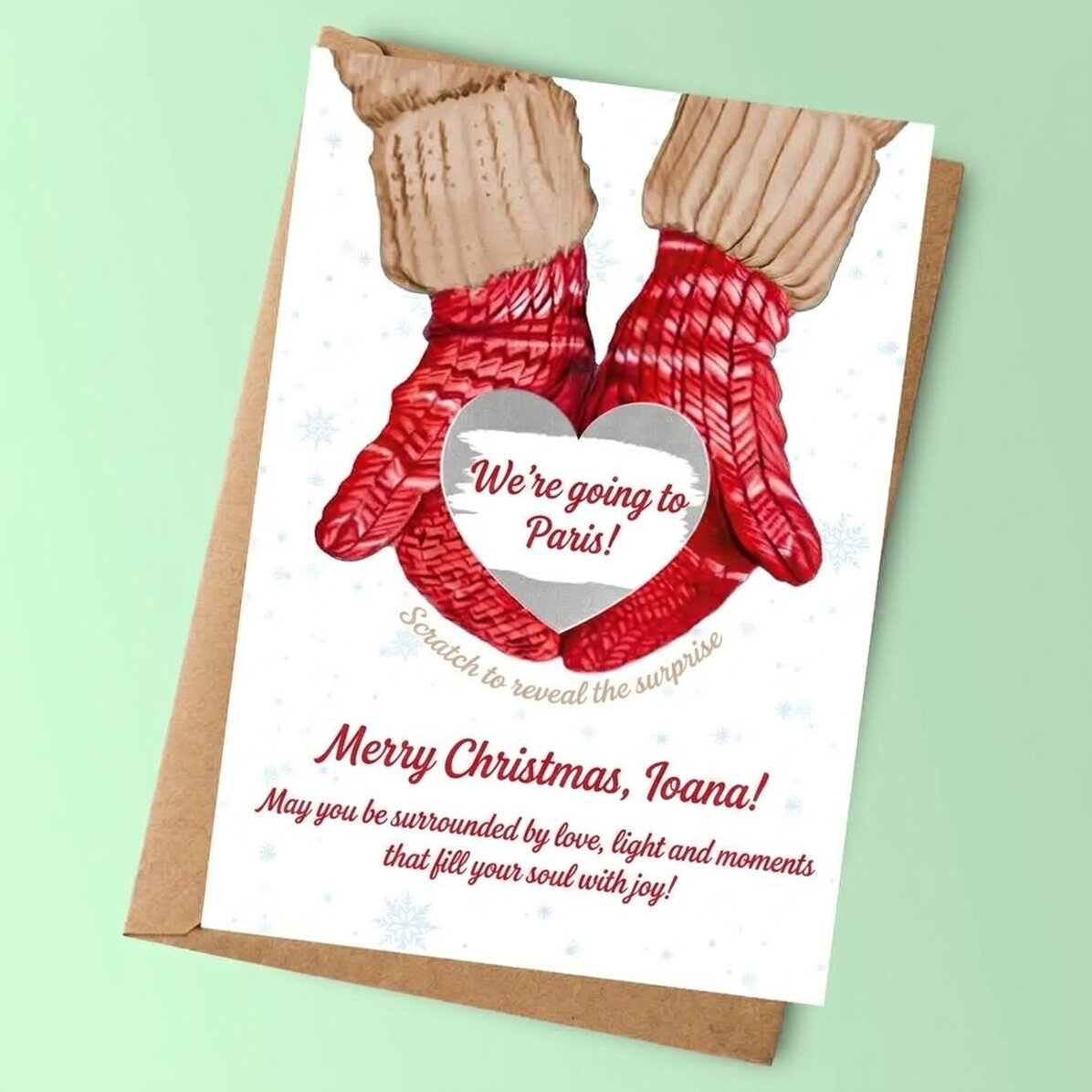 Personalised Christmas scratch card - Love