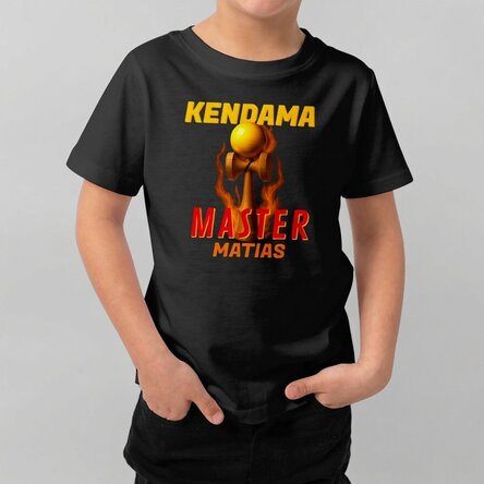 Customised cotton T-shirt for children with text - Kendama Master