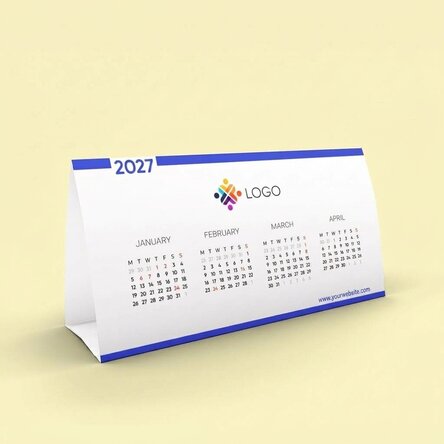 Personalised desk calendar with logo and message