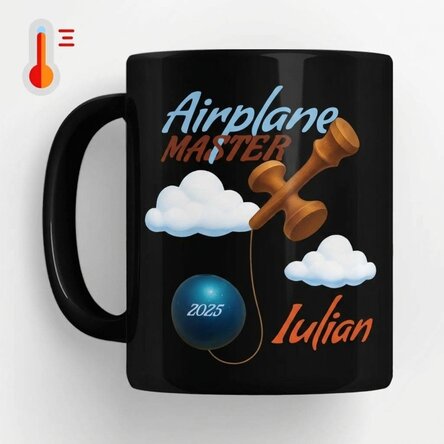 Personalised heat-sensitive mug with text - Airplane Master