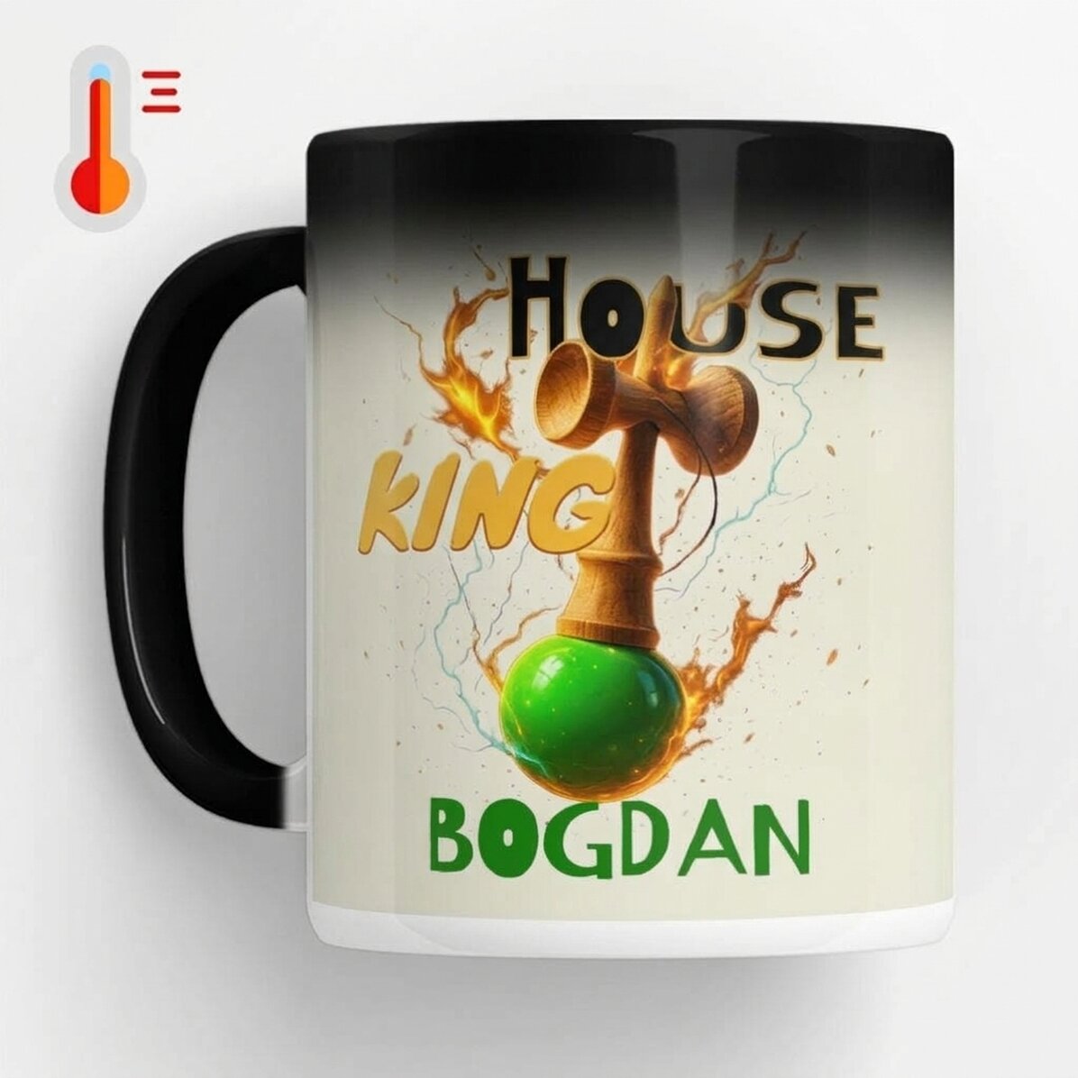 Personalised heat-sensitive mug with text - Lighthouse King