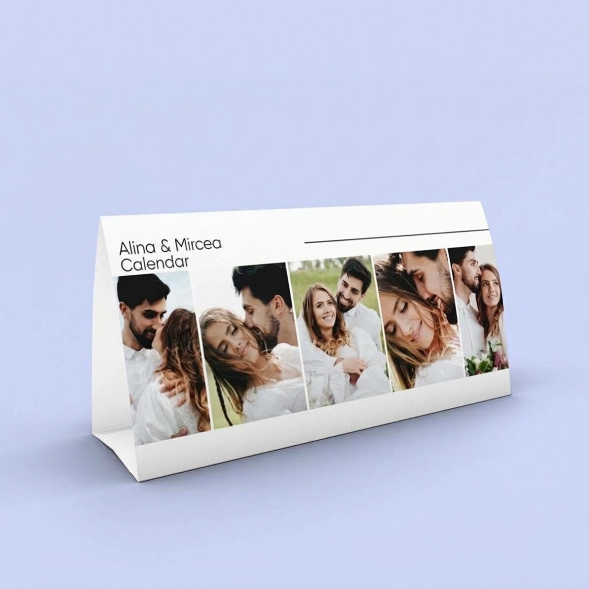 2026 desk calendar personalised with 5 photos and text