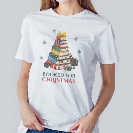 Personalised cotton T-shirt with Christmas text - Books