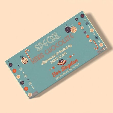 Personalised chocolate with message - Approved by Santa Claus