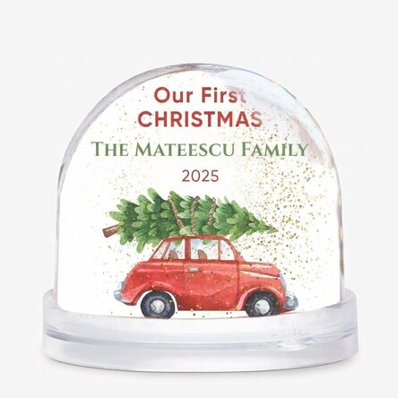Personalised desk globe with message and photo - First Christmas