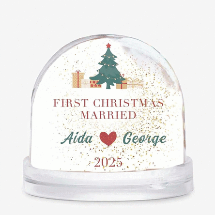 Personalised desk globe with text and photo - Christmas