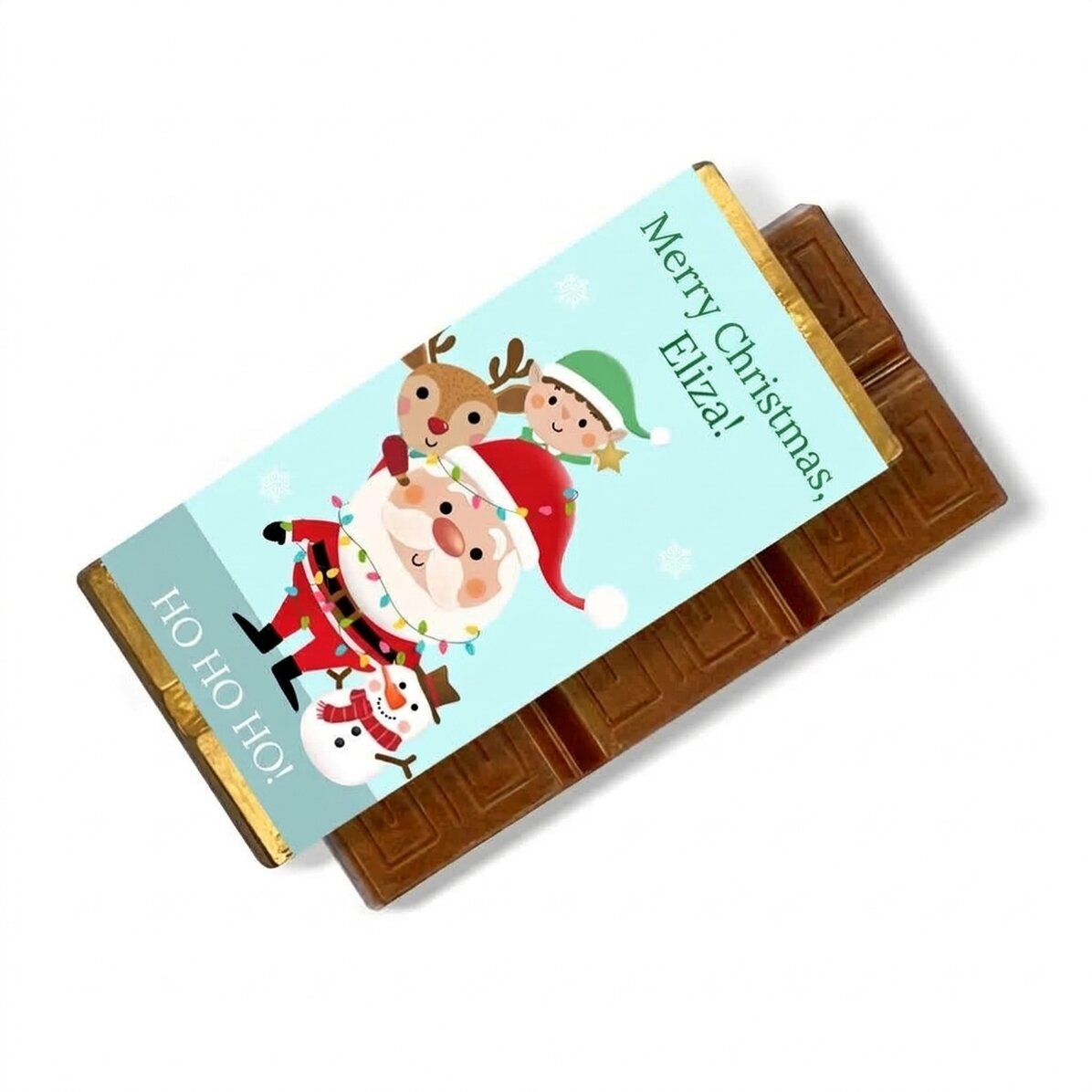 Mini chocolate bar personalised with text - Merry Christmas!