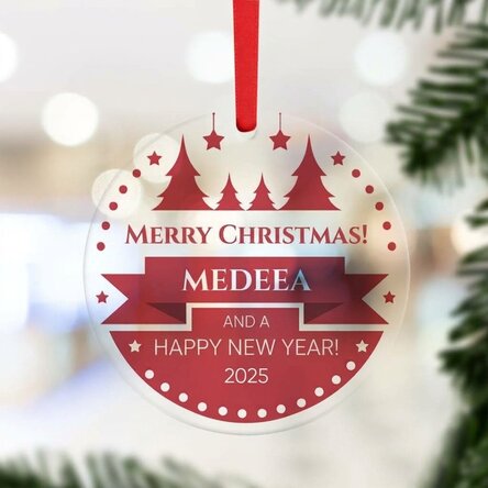 Personalised round ornament with message - Christmas