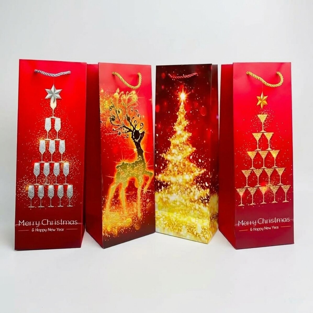 Gift bag for bottle - Christmas
