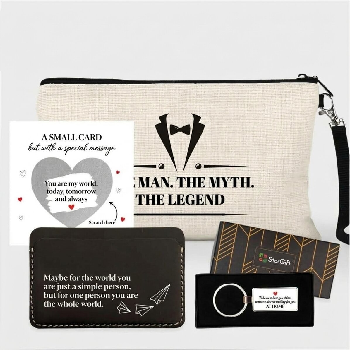 Gift set with personalised card for him