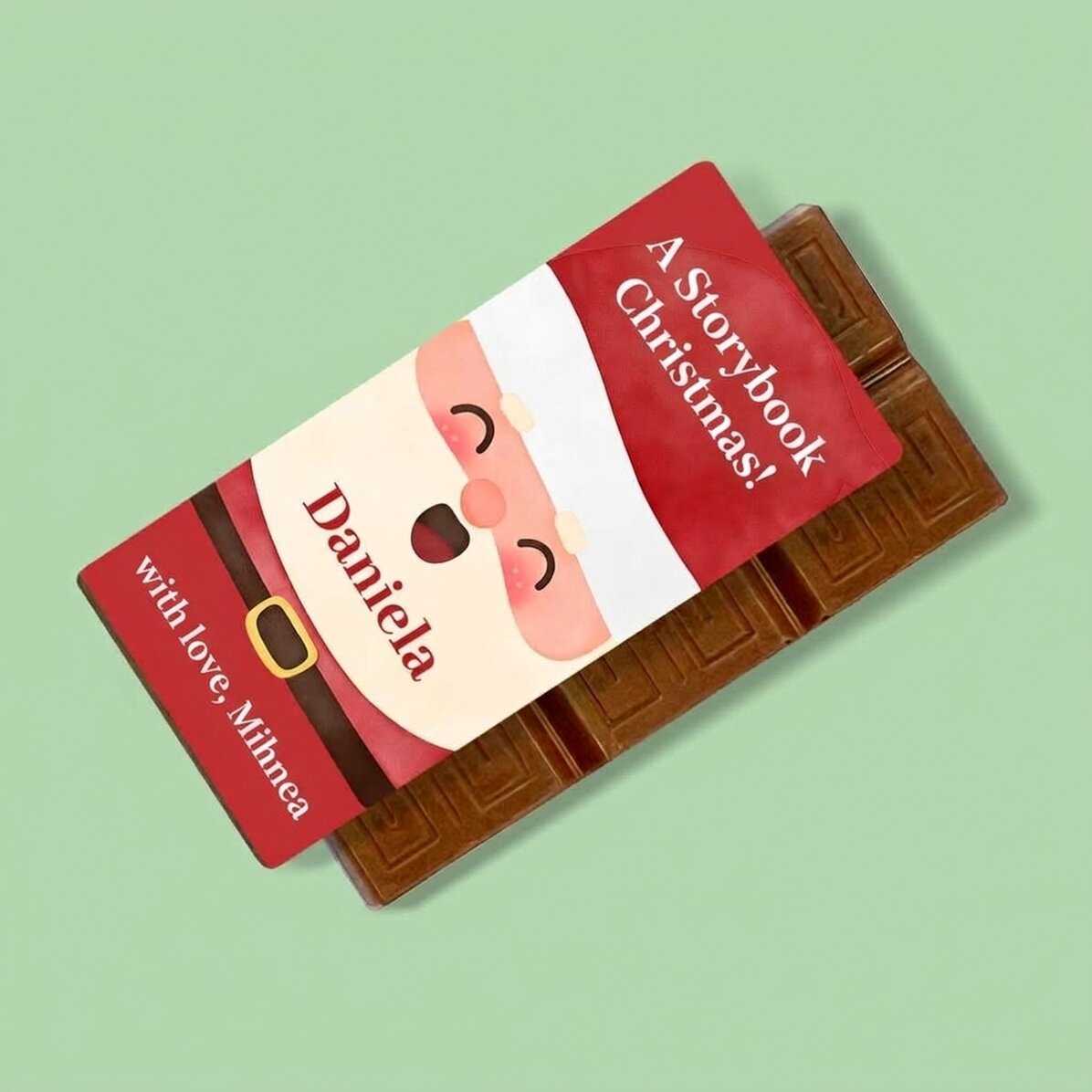 Mini chocolate bar personalised with text - Father Christmas