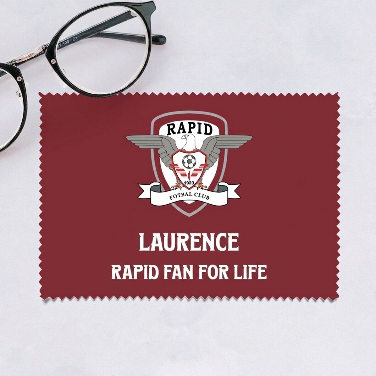 FC Rapid customised cloth for cleaning screens/glasses - Logo and message