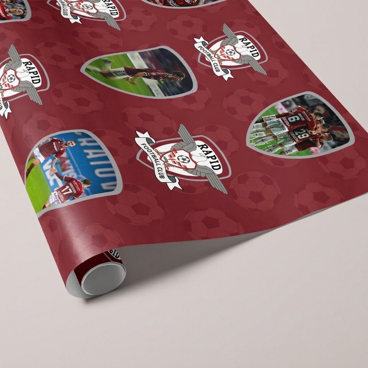 FC Rapid gift wrapping paper personalised with photos