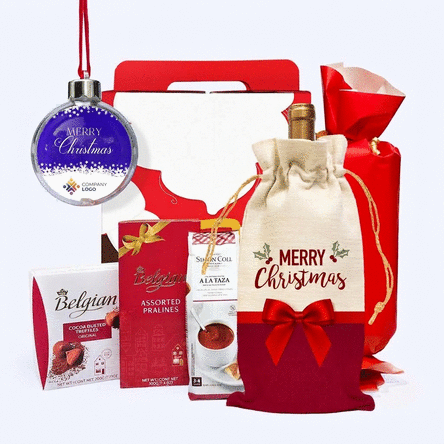Gift Box – Special Christmas delivery with a personalised bauble featuring a logo and message
