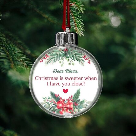 Personalised bauble with message - Christmas