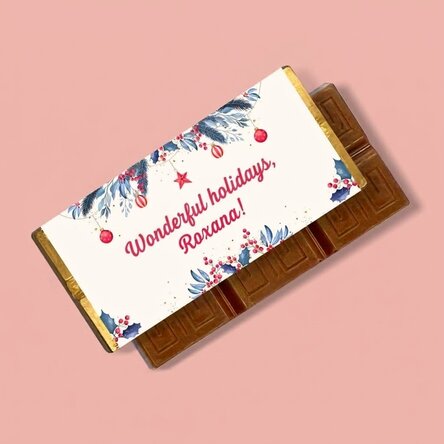 Mini chocolate bar personalised with text - Christmas