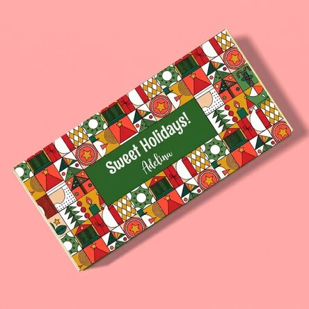 Personalised chocolate with message - Geometric Christmas
