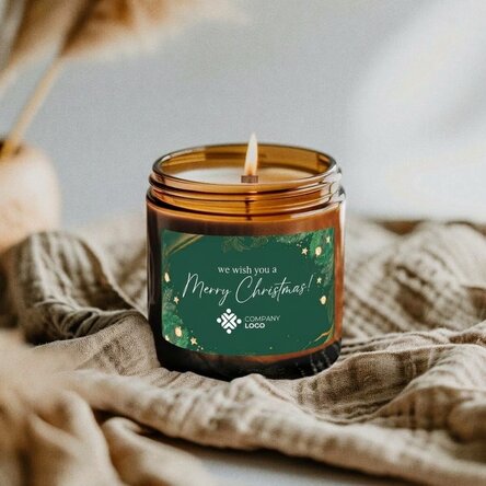 Small scented candle personalised with logo and text - Christmas