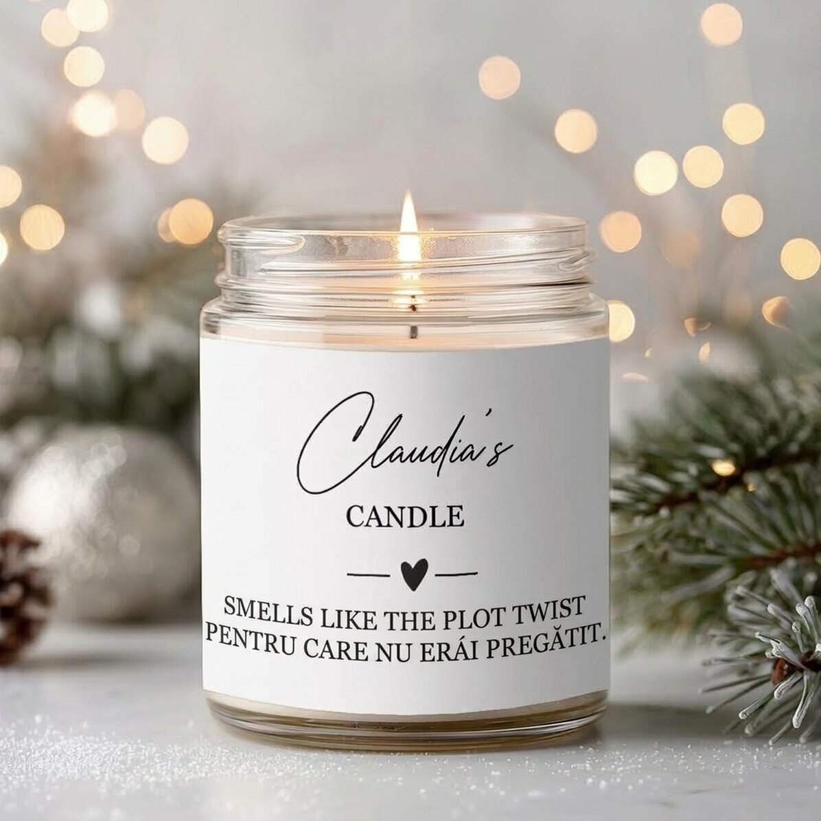 Large scented candle personalised with text - Smells like