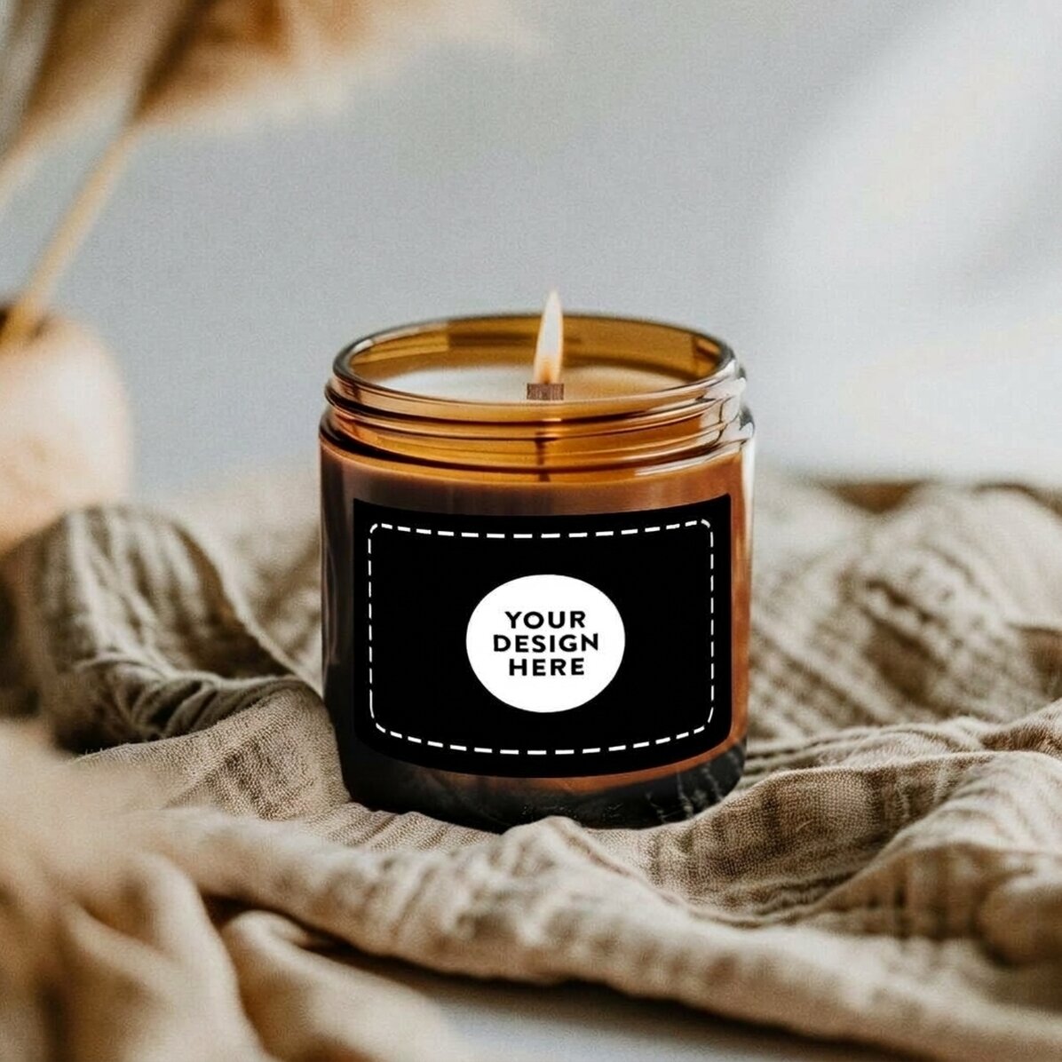 Small scented candle personalised with your own design