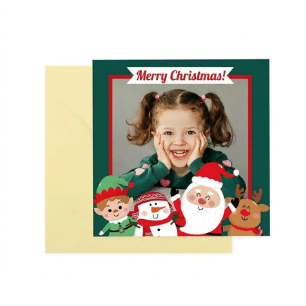 Personalised square card with message and photo - Santa