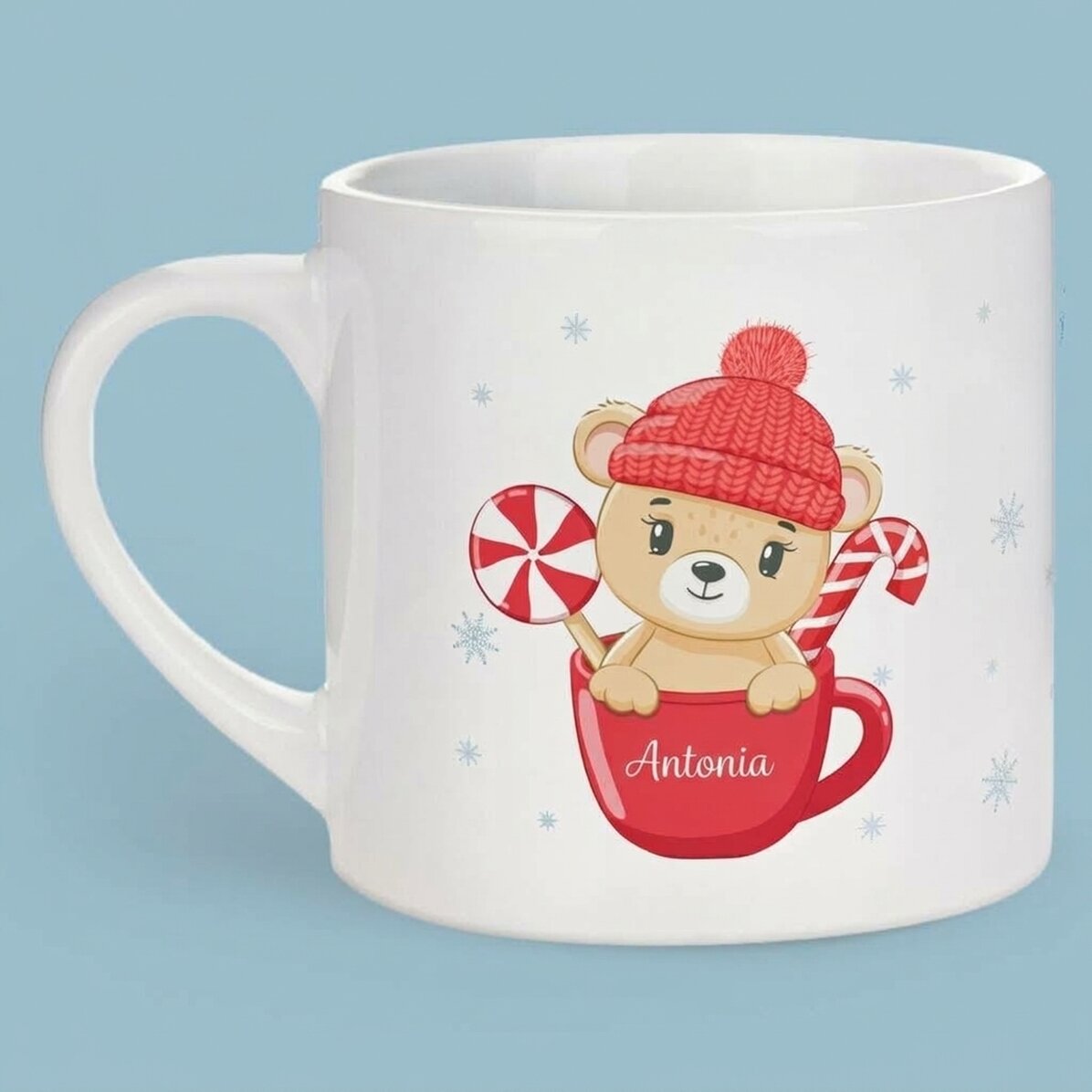 Personalised mug for children with name and photo - Christmas