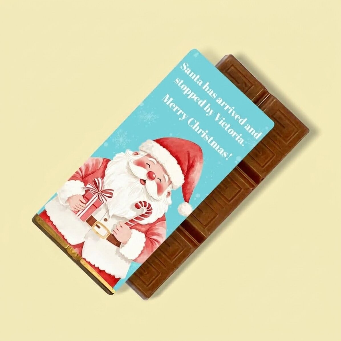 Personalised mini chocolate bar with message - Cute Santa
