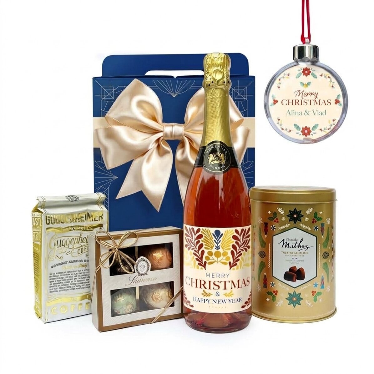 Gift box – GOURMET GOLD SIGNATURE with personalised globe
