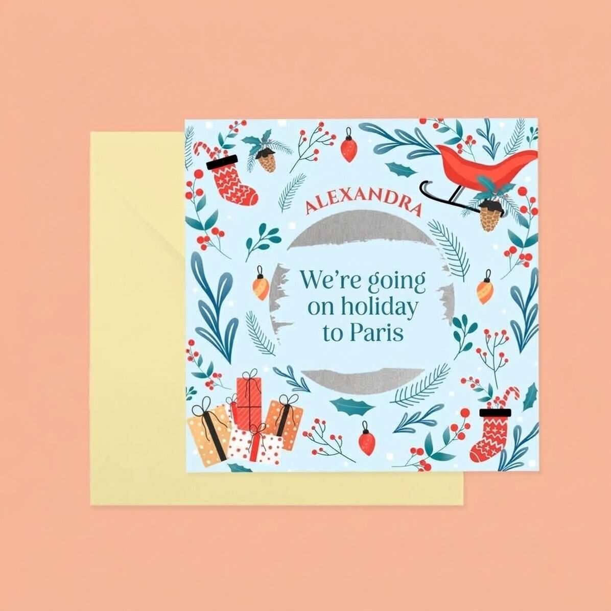 Personalised scratch card with message - Christmas