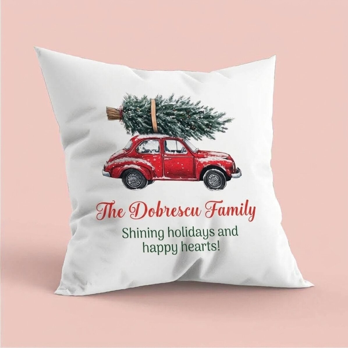 Personalised cushion with message - Vintage Christmas