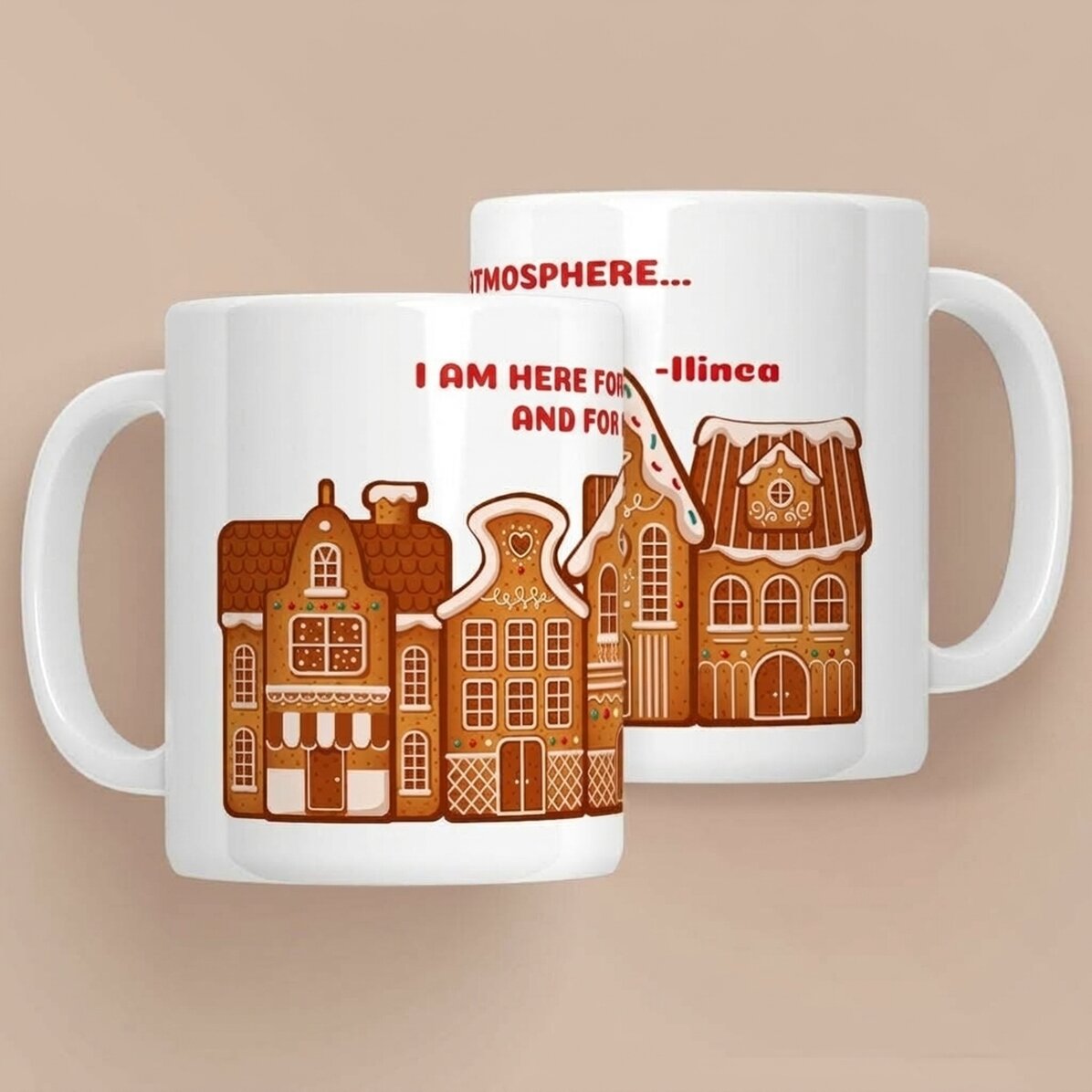 Personalised mug with message - Gingerbread