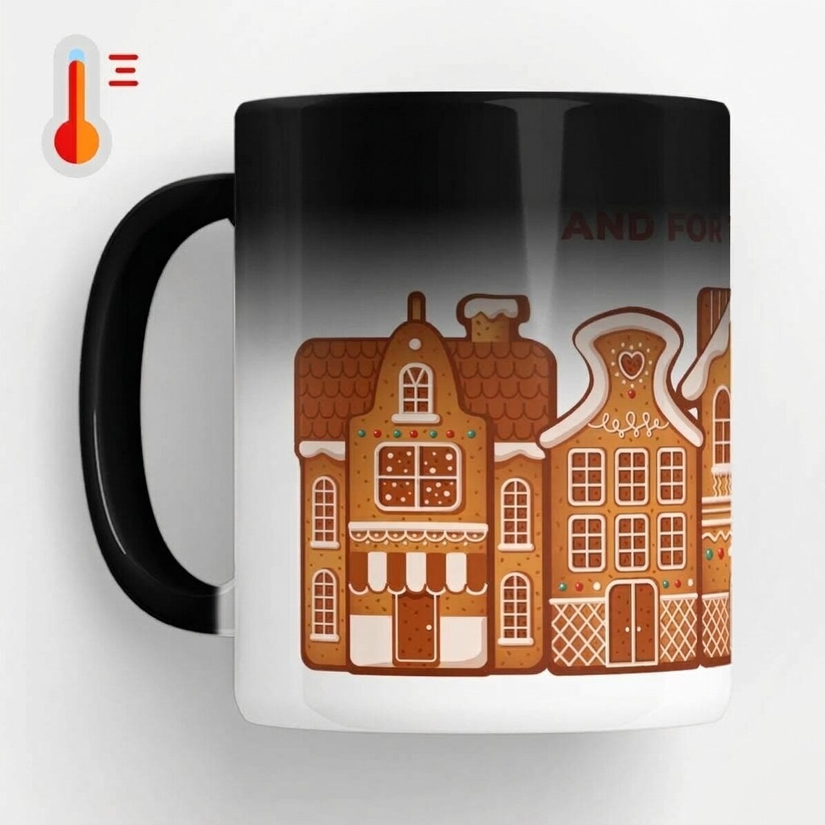 Personalised heat-sensitive mug with message - Gingerbread