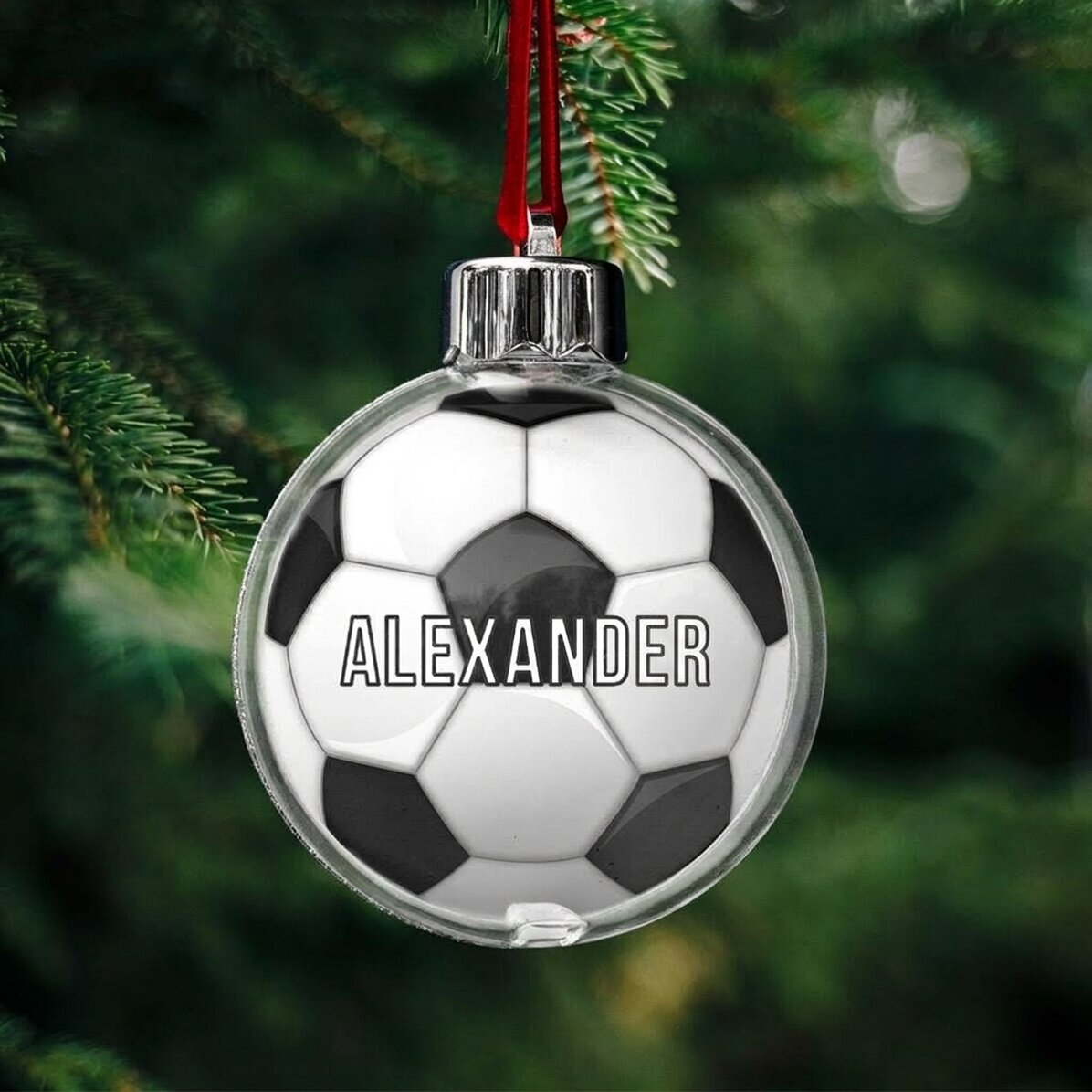 Personalised globe with name - Football