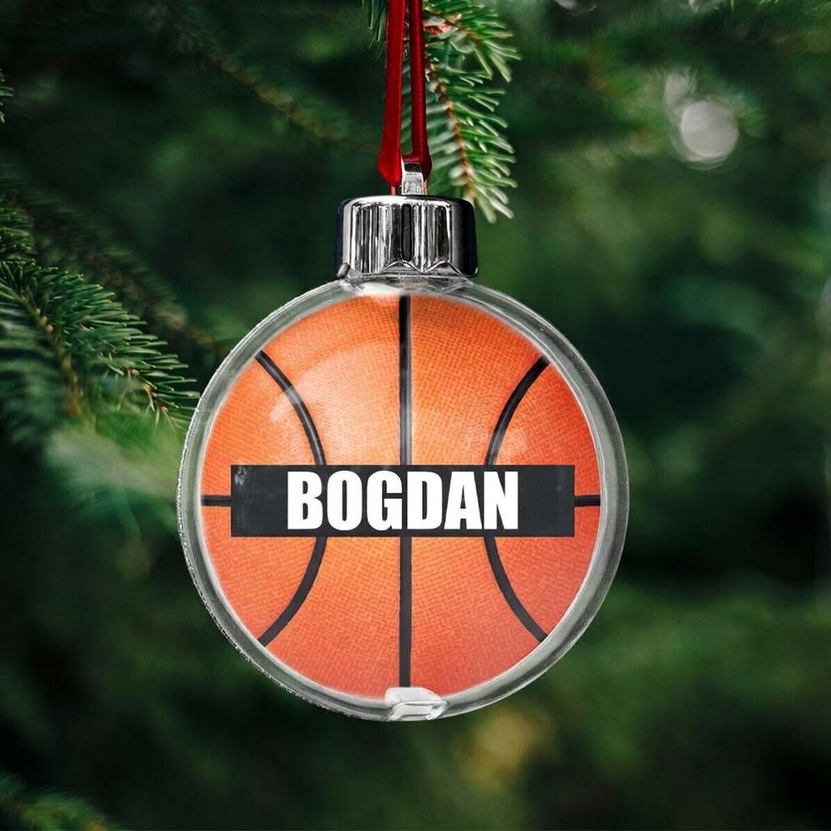 Personalised globe with name - Basketball