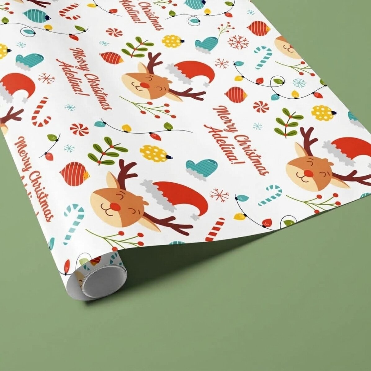 Personalised gift wrapping paper with text - Christmas