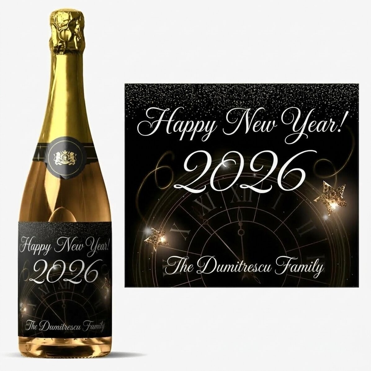 Personalised sparkling wine with text - New Year