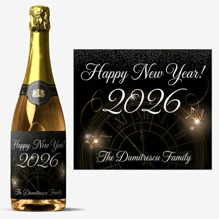 Personalised sparkling wine with text - New Year