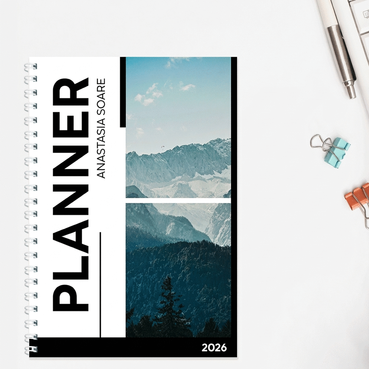 Personalised notebook with text and 2 photos
