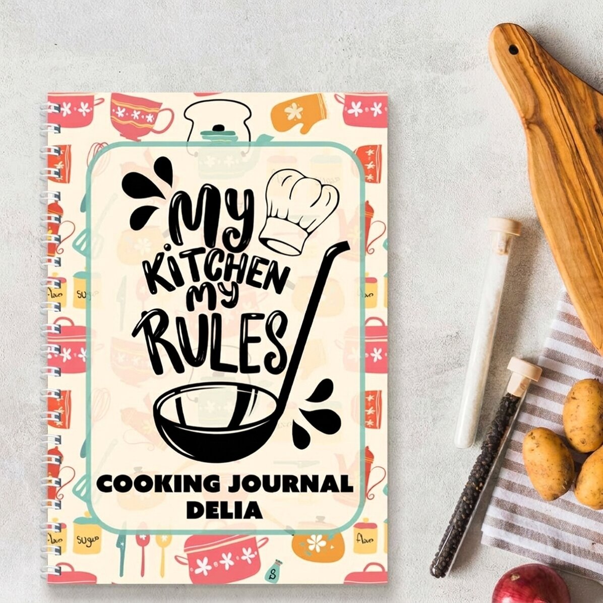 Personalised notebook with message - Cooking Journal