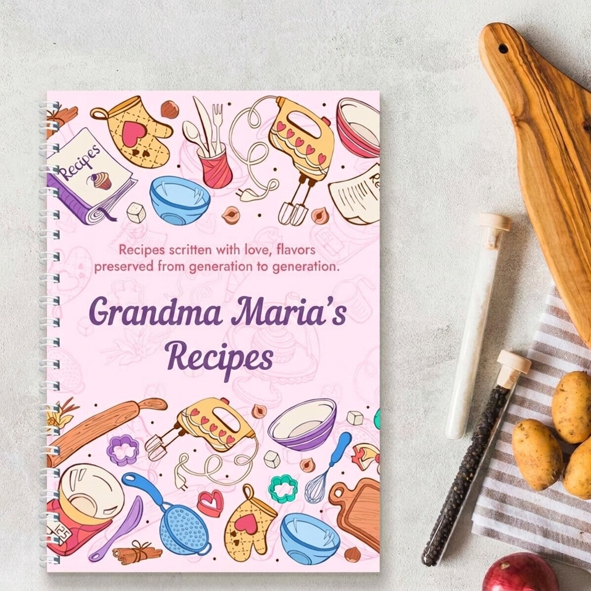 Personalised notebook with message - Recipes