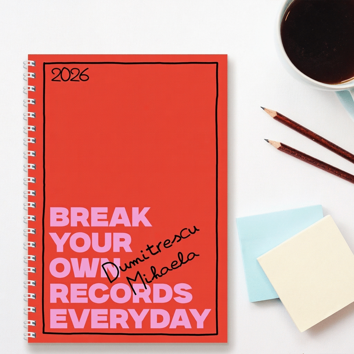 Personalised notebook with text - Bold