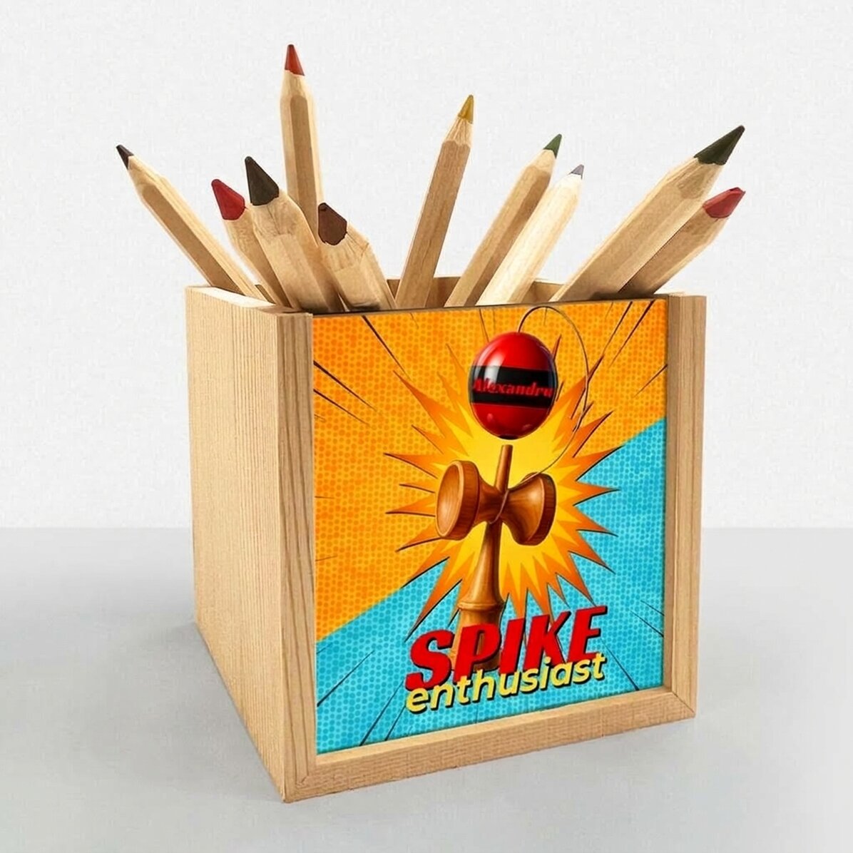 Personalised pencil holder with text - Spike Enthusiast