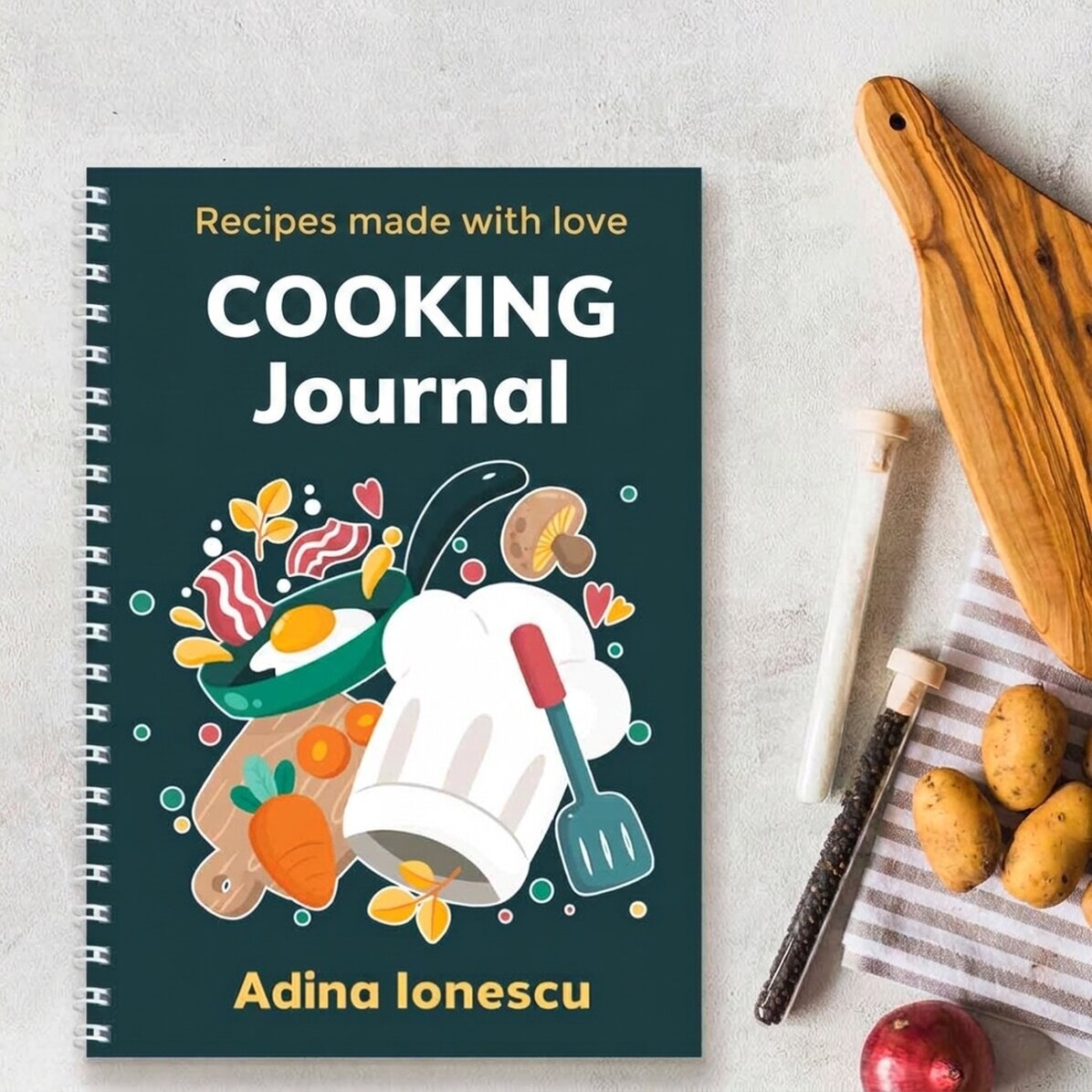 Personalised notebook with message - Cooking diary