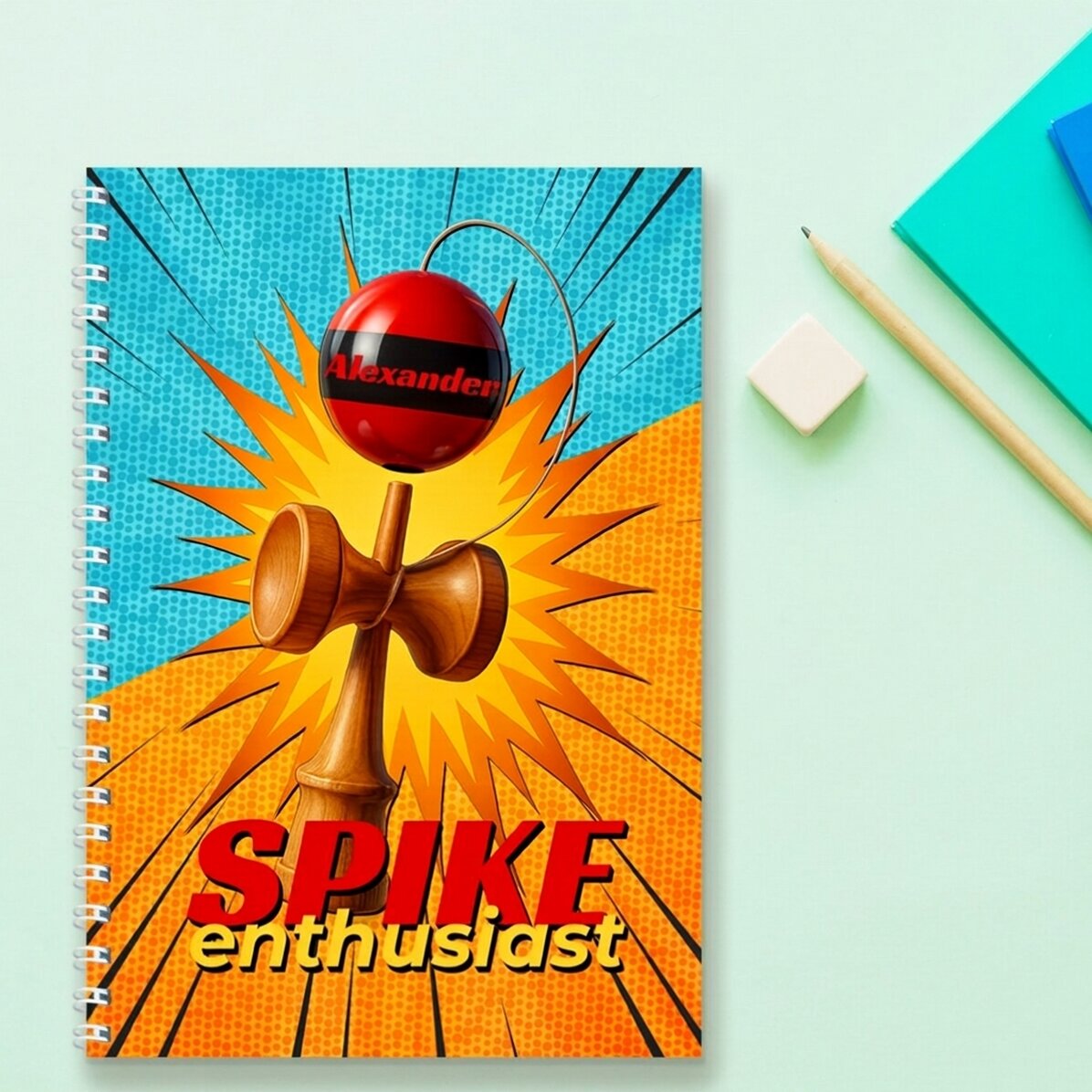 Personalised notebook with text - Spike Enthusiast