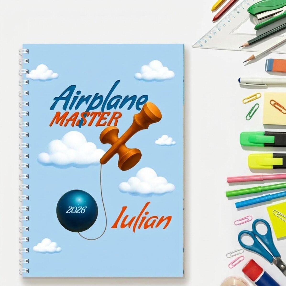 Personalised notebook with text - Airplane Master